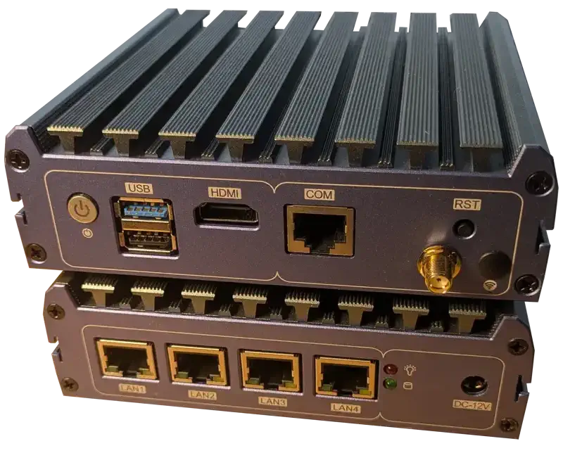 A stack of two N-Box T2&rsquo;s showing the ports