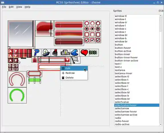 View of the editor window